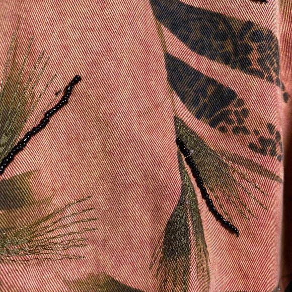 VTG Chico's Design Palm Leaf Denim Jacket, 12 - Picture 5 of 10